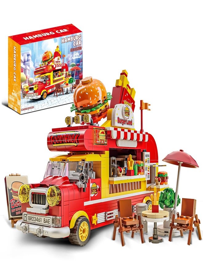 Mov stone Friends Burger Truck Building Set - Compatible with Lego City, Creative Fast Food Truck Playset for Girls, Fun Pretend Play Gift for Kids Ages 6+ - Image 1